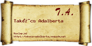 Takács Adalberta névjegykártya